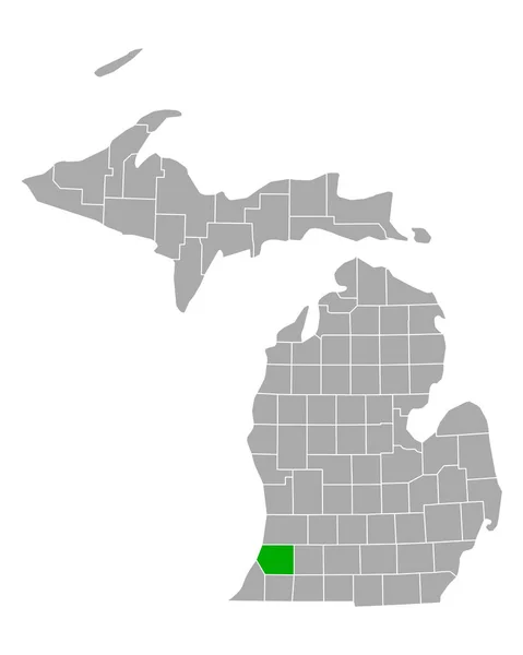 Χάρτης Του Van Buren Στο Michigan — Διανυσματικό Αρχείο