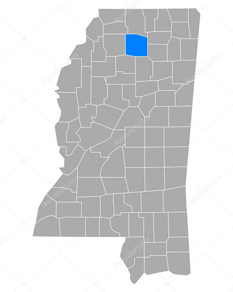 Map of Lafayette in Mississippi