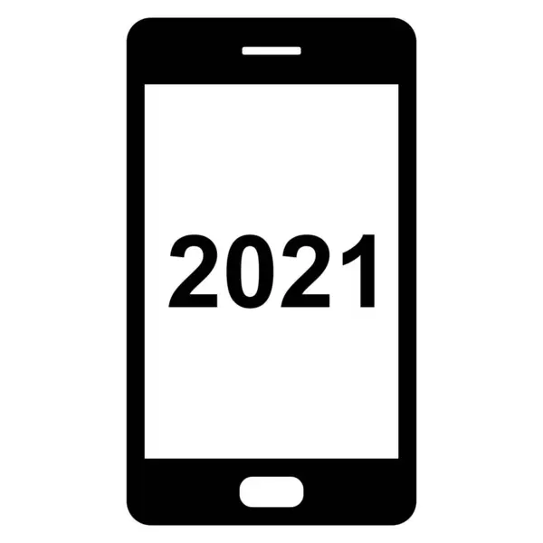 2021 Рік Смартфон Векторна Ілюстрація — стоковий вектор
