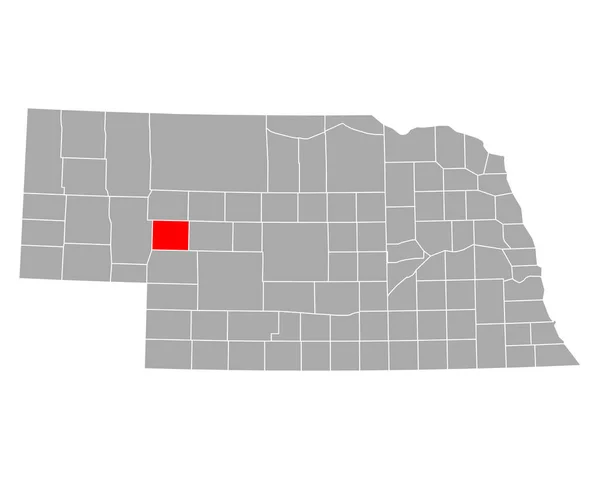 Nebraska Daki Arthur Haritası — Stok Vektör