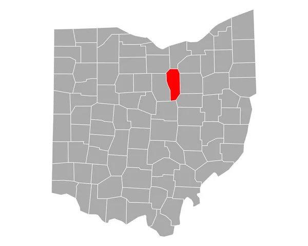 オハイオ州のアシュランド地図 — ストックベクタ