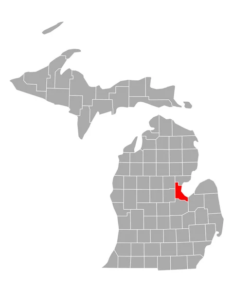Mapa Bay Michiganu — Stockový vektor