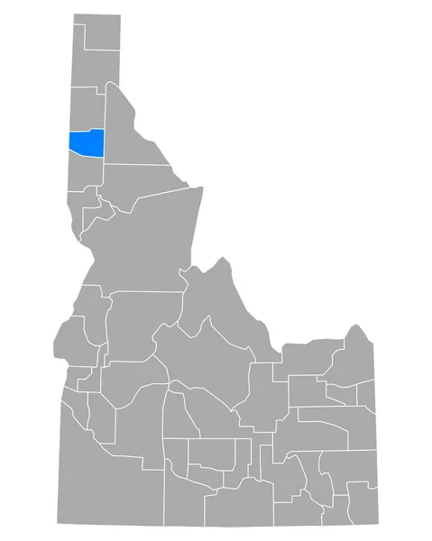 Mapa Benewahu Idahu — Stockový vektor