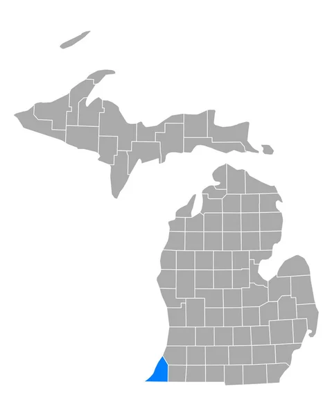 Mapa Berriena Michigan — Wektor stockowy