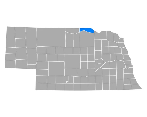 Mapa Boyd Nebraska —  Vetores de Stock