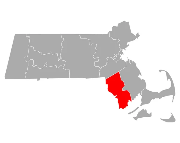 Mapa Bristolu Massachusetts — Wektor stockowy