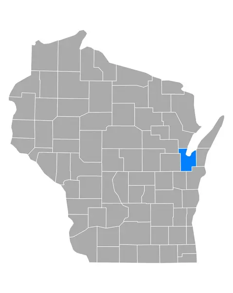Mapa Brownu Wisconsinu — Stockový vektor