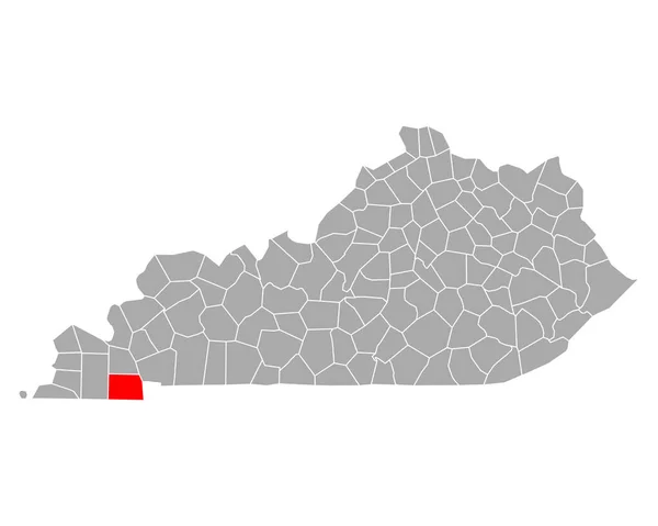 Mapa Callowaye Kentucky — Stockový vektor
