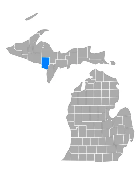 Map Dickinson Michigan — Stock Vector