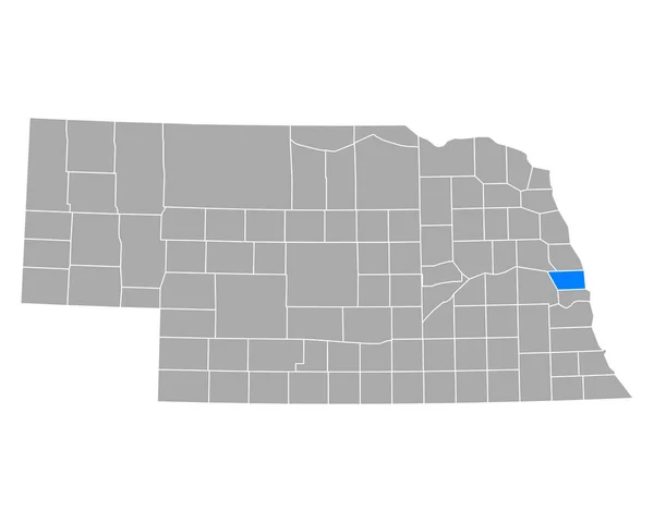 Mapa Douglase Nebrasce — Stockový vektor