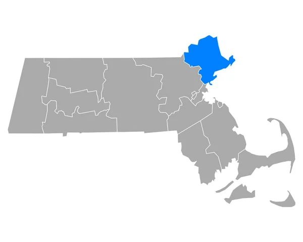 Mappa Essex Massachusetts — Vettoriale Stock