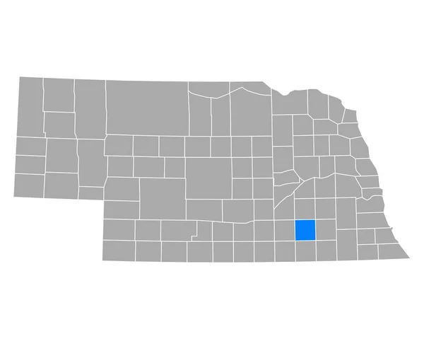 Mapa Fillmore Nebrasce — Stockový vektor