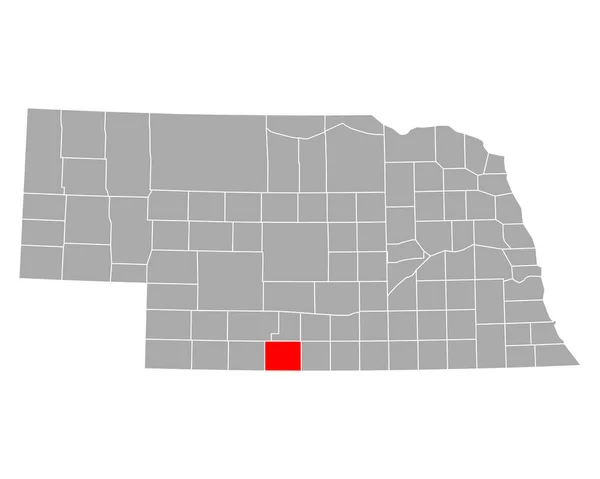 Nebraska Daki Mobilya Haritası — Stok Vektör