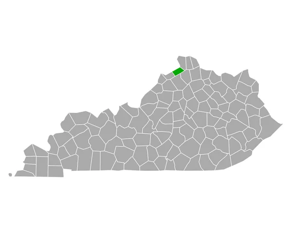 Kaart Van Gallatin Kentucky — Stockvector