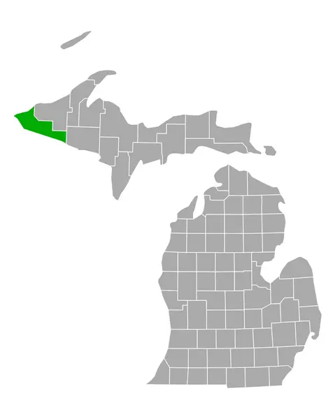 Kaart Van Gogebic Michigan — Stockvector