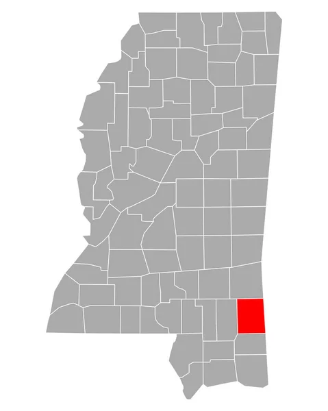 Mapa Greene Mississippi — Stockový vektor