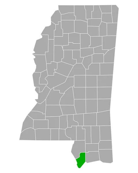 Map Hancock Mississippi — Stock Vector