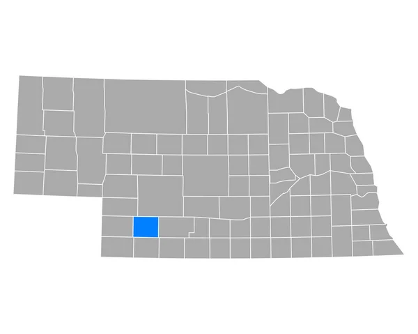 Nebraska Daki Hayes Haritası — Stok Vektör