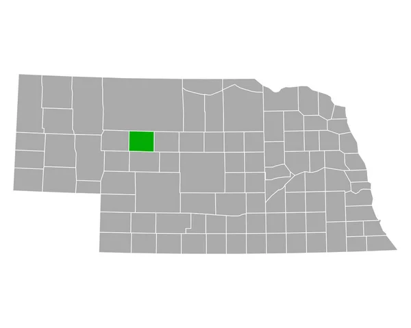 ネブラスカ州のフッカー地図 — ストックベクタ