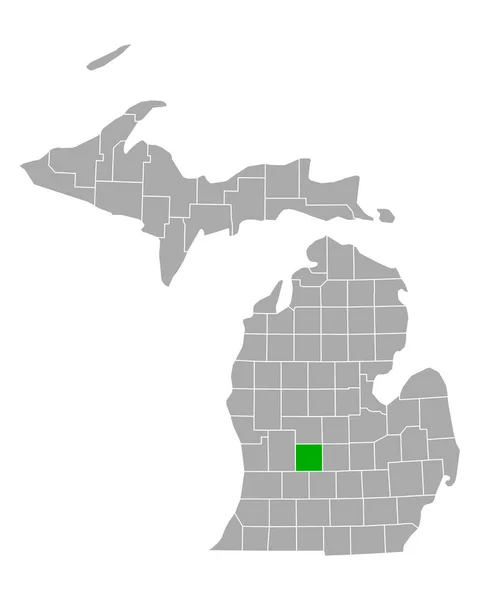 ミシガン州のイオニア地図 — ストックベクタ