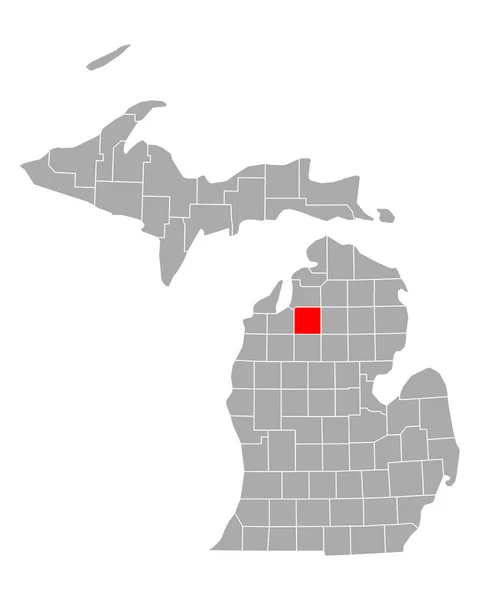 Mapa Kalkaska Michigan — Vetor de Stock