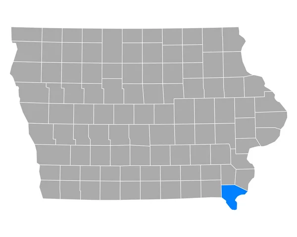 Mapa Lee Iowa — Wektor stockowy