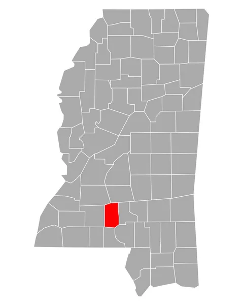 Carte Lawrence Mississippi — Image vectorielle