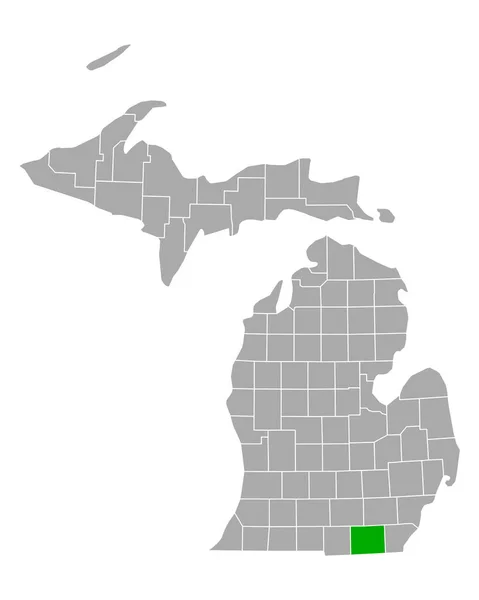 Kaart Van Lenawee Michigan — Stockvector