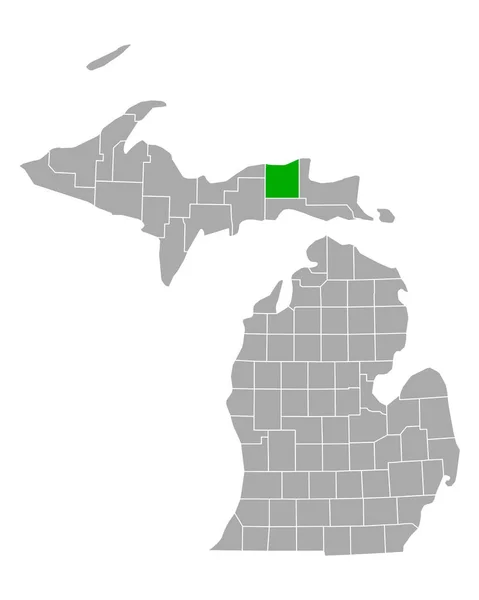 Kaart Van Luce Michigan — Stockvector