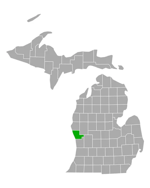 Michigan Daki Muskegon Haritası — Stok Vektör