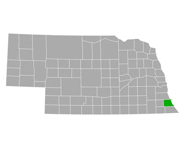 Mapa Nemaha Nebraska —  Vetores de Stock