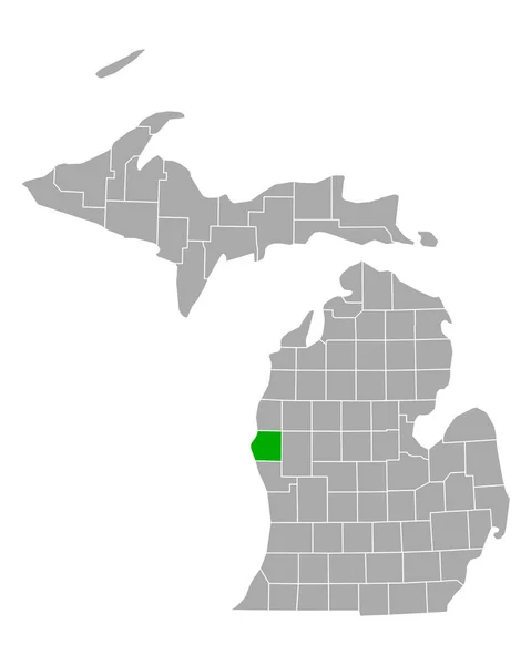 Mapa Portas Automáticas Michigan —  Vetores de Stock