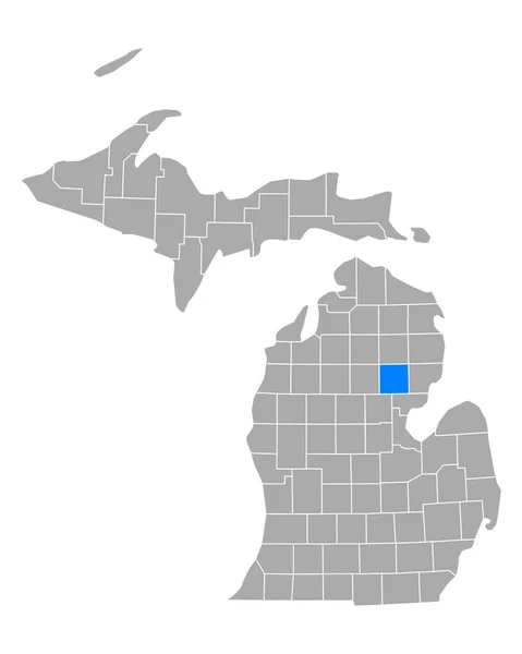 Karte Von Ogemaw Michigan — Stockvektor