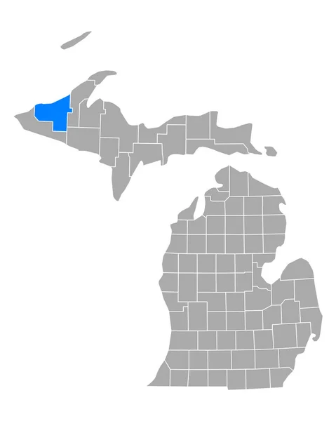 Mappa Ontonagon Michigan — Vettoriale Stock