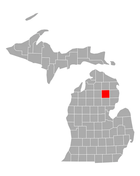 Mapa Oscoda Michigan — Vetor de Stock