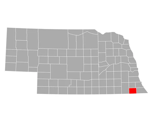 Nebraska Daki Pawnee Haritası — Stok Vektör