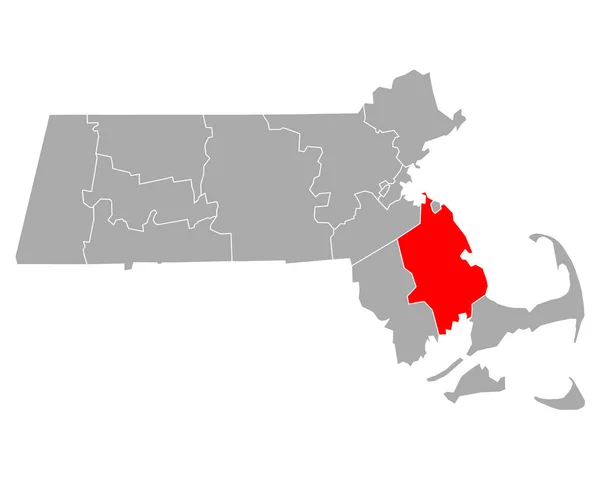 马萨诸塞州普利茅斯地图 — 图库矢量图片