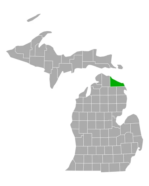Térkép Presque Isle Michigan — Stock Vector