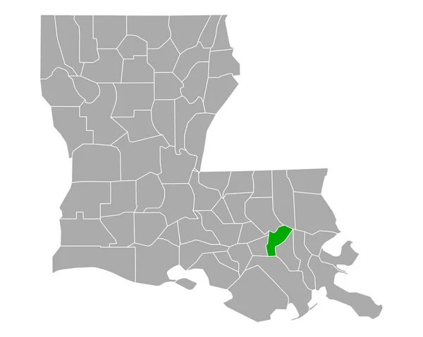 Carte Saint Jean Baptiste Louisiane — Image vectorielle