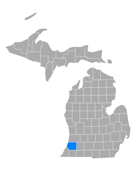 Kaart Van Van Buren Michigan — Stockvector