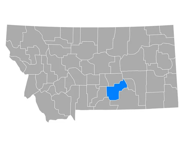 モンタナ州のイエローストーン地図 — ストックベクタ