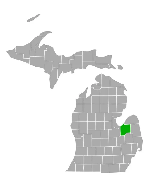 Mapa Toskoly Michiganu — Stockový vektor