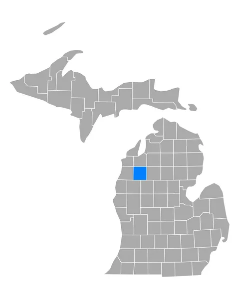 Carte Wexford Dans Michigan — Image vectorielle