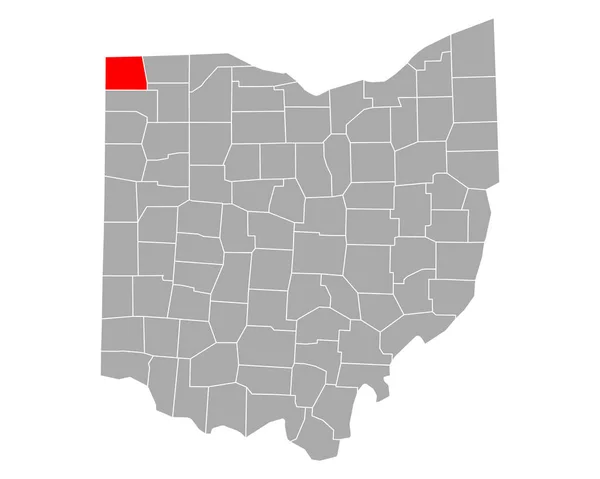 オハイオ州のウィリアムズ地図 — ストックベクタ