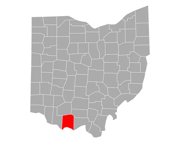 Mapa Clínicas Hospitais Ohio — Vetor de Stock