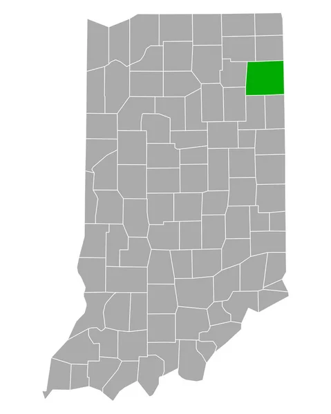 Mapa Allen Indiana —  Vetores de Stock