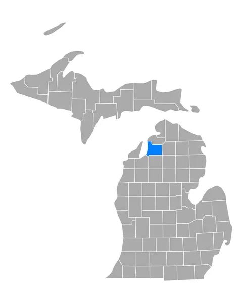 Kaart Van Antrim Michigan — Stockvector