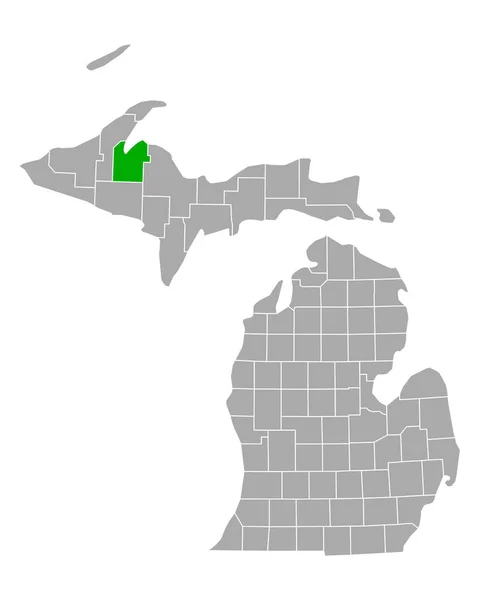 Kaart Van Baraga Michigan — Stockvector