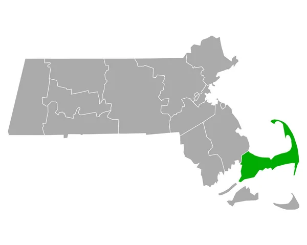 Carte Barnstable Dans Massachusetts — Image vectorielle