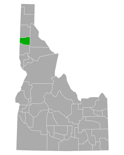 Mapa Benewah Idaho — Vector de stock